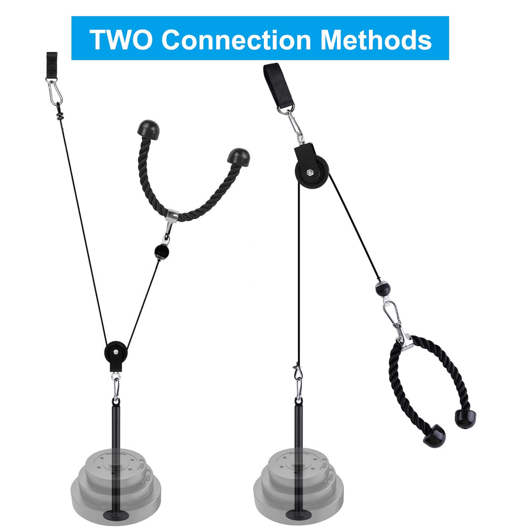 LFJ 12Pcs LAT Pulley System | Home Gym Cable Machine with Tricep Rope