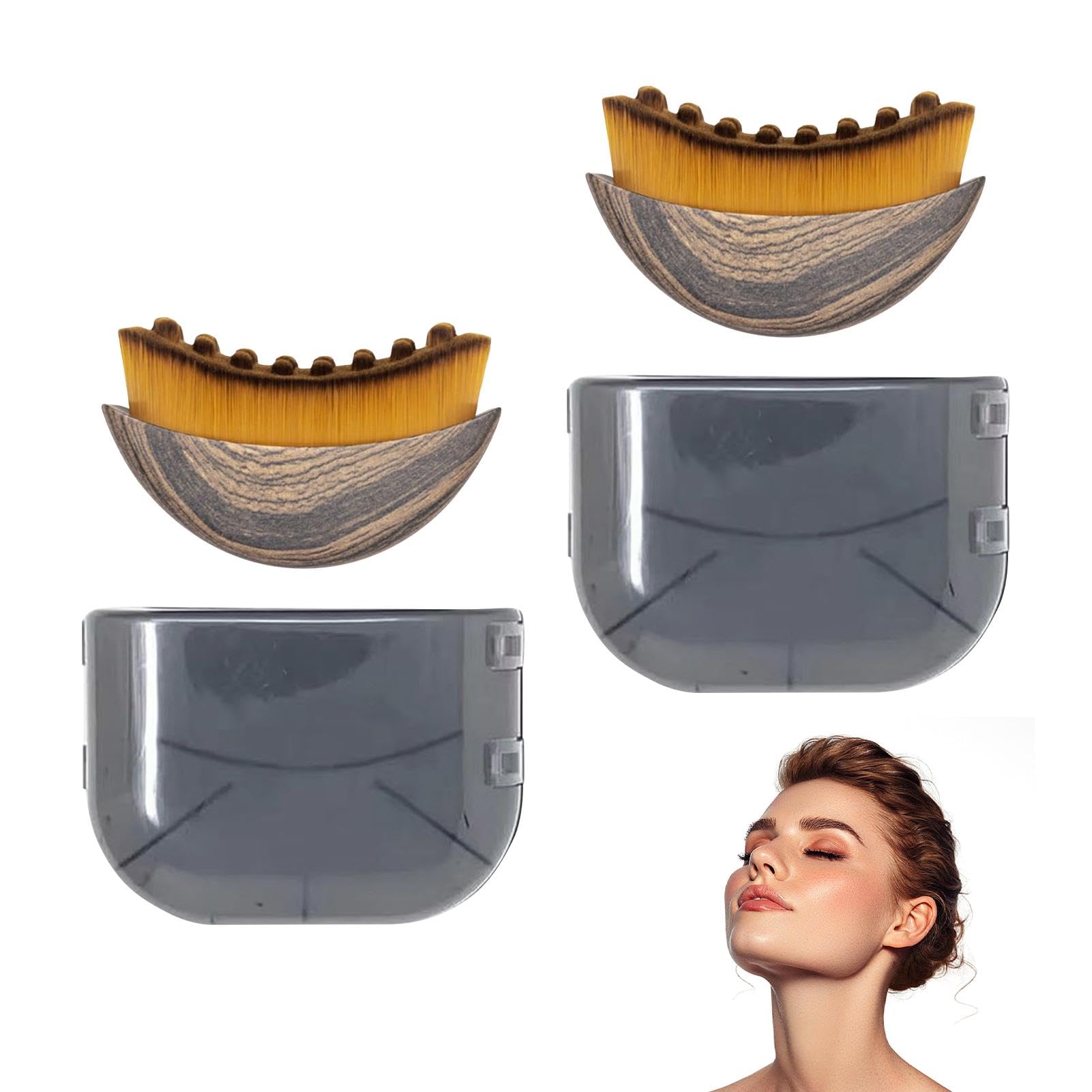 Jolof Store Lymphatic Drainage Face Brush – 2 Pcs Jawline Sculpting Tool
