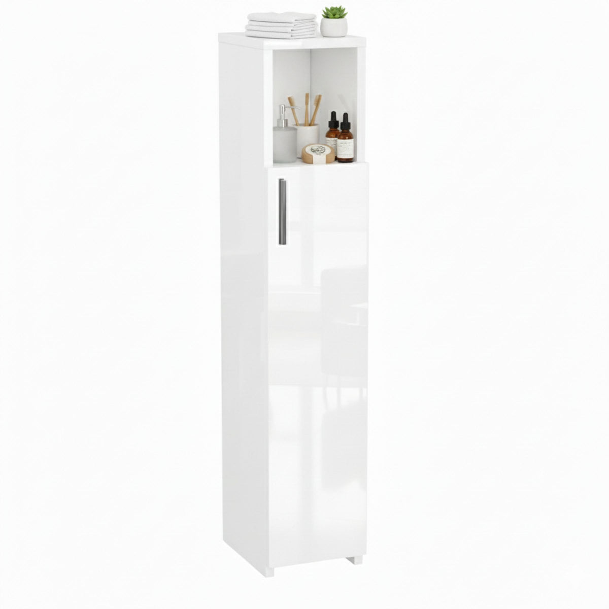 ComfortCove Slim Bathroom Cabinet, Tall Bathroom Cabinet, Gloss White - image 1