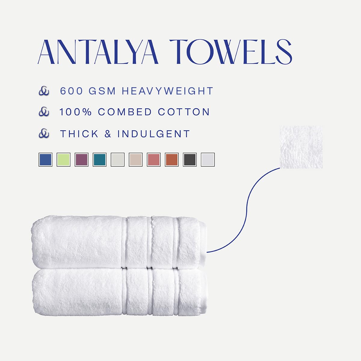 Christy Antalya Bath Sheets Set | 6 Piece | 100% Turkish Cotton | 600GSM | Soft Plush Luxury Towel Set | 2 Bath Sheets 2 Hand Towels 2 Face Cloths - image 4