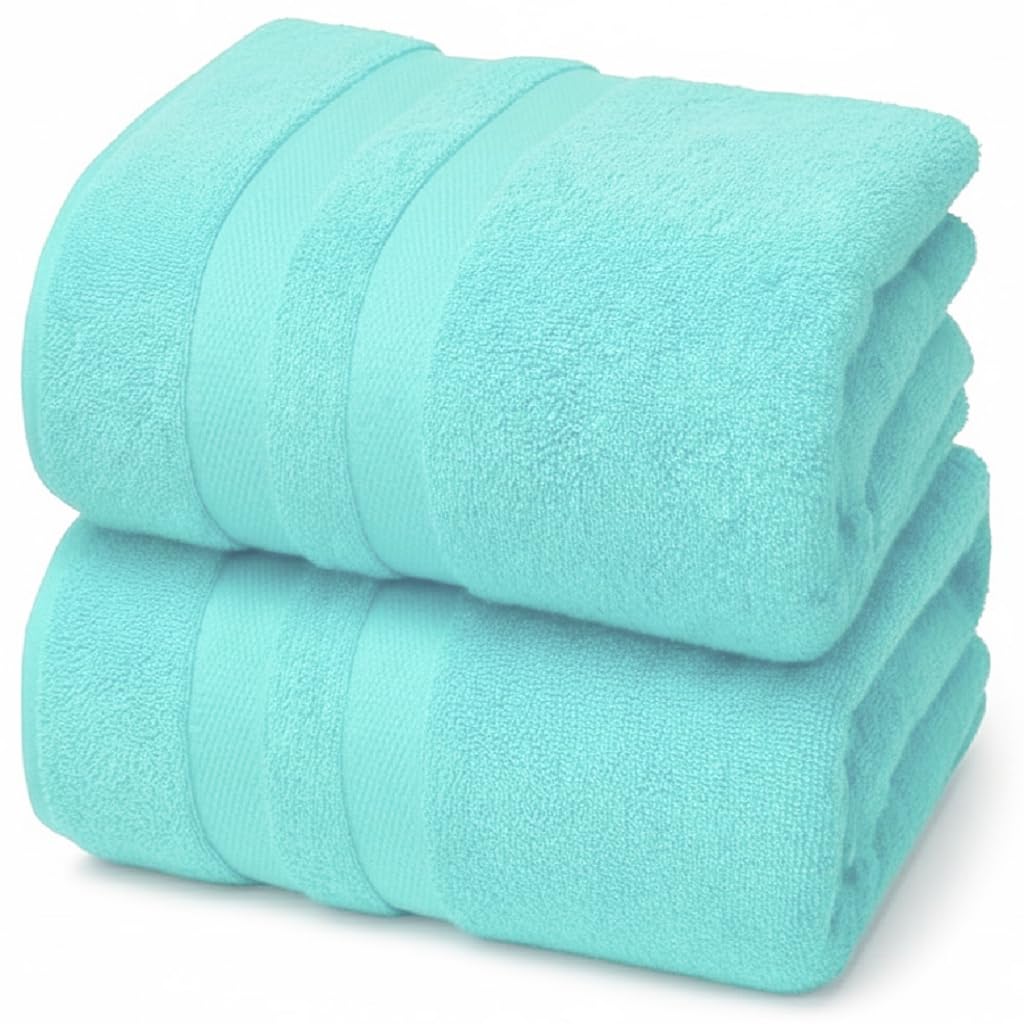 100% Egyptian Cotton Bath Sheets | 550GSM Large Towels - 2 Pack