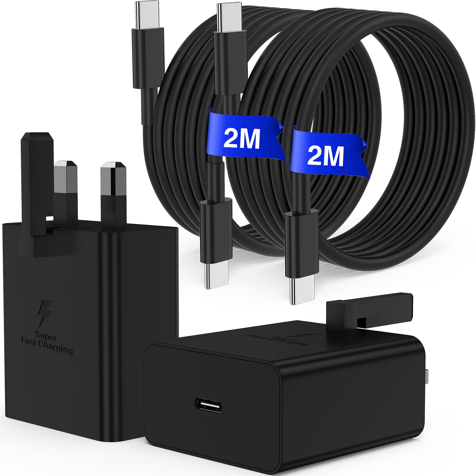 45W Super Fast USB-C Charger Block with 2M Type C Cable