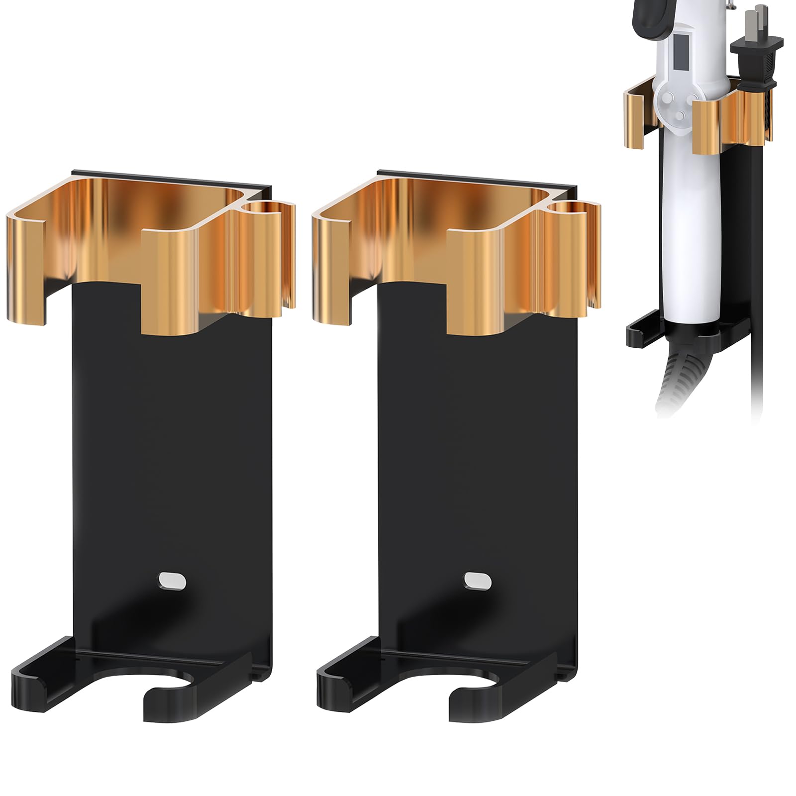 Jolof Store 2-Pack Extra Large Curling Iron Holder Wall Mount - No Drill