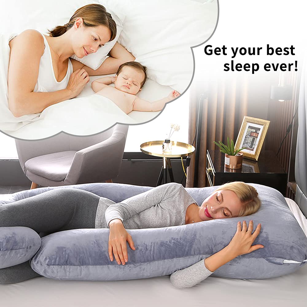 Wndy's Dream 60 Inch J-Shaped Pregnancy Pillow | Full Body Support
