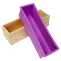 Rectangle Silicone Soap Mold with Wood Box - 42oz Purple
