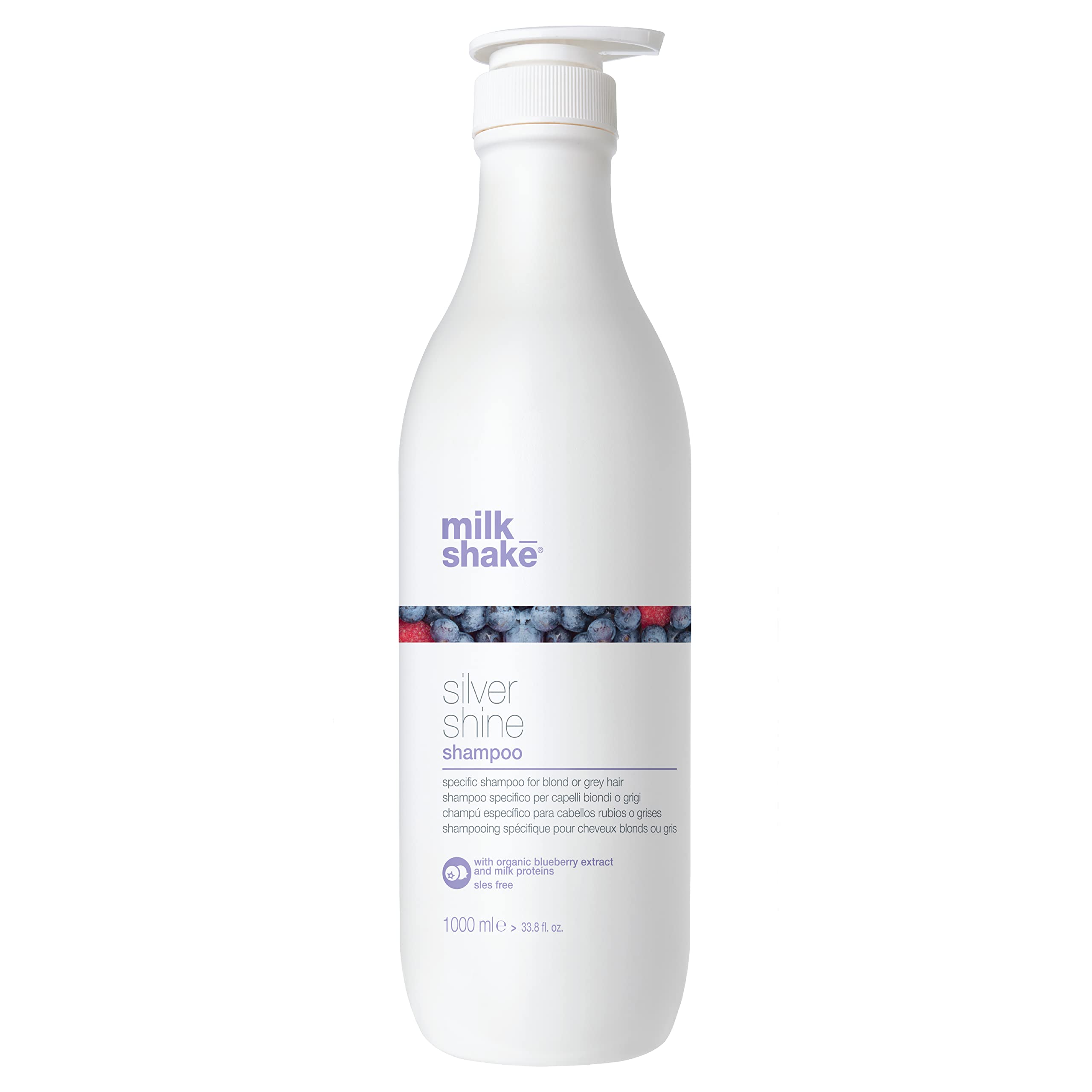 Milk Shake Silver Shine Shampoo 1000ml – Violet Pigment for Blonde Hair