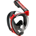 Cressi Duke Full Face Snorkel Mask – Anti-Fog Dry Mask, Black / Red