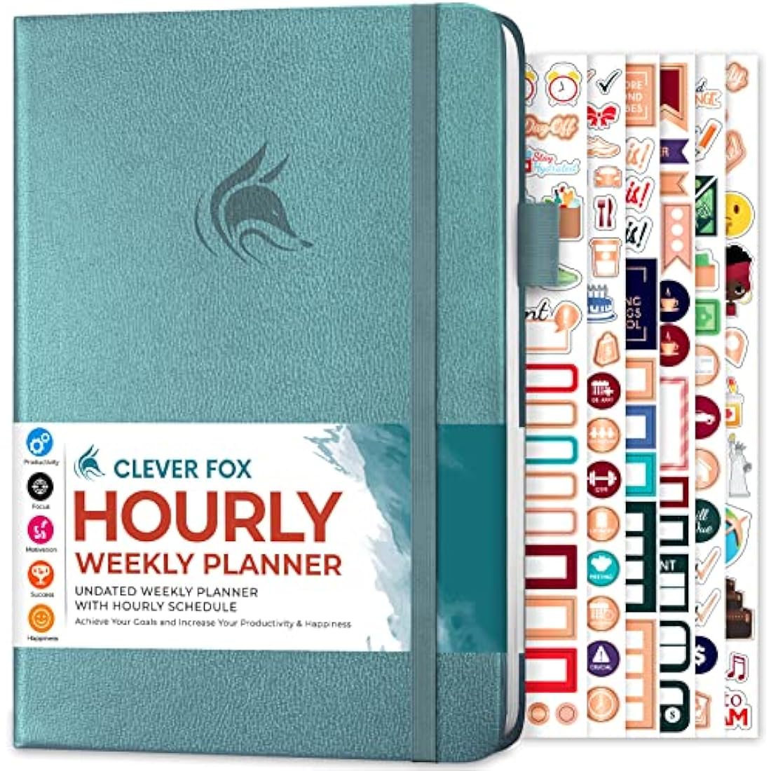 Clever Fox Undated Weekly Planner – A5 Hourly Schedule & Organizer