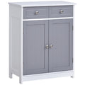 Kleankin Freestanding Bathroom Storage Cabinet with 2 Drawers - Grey