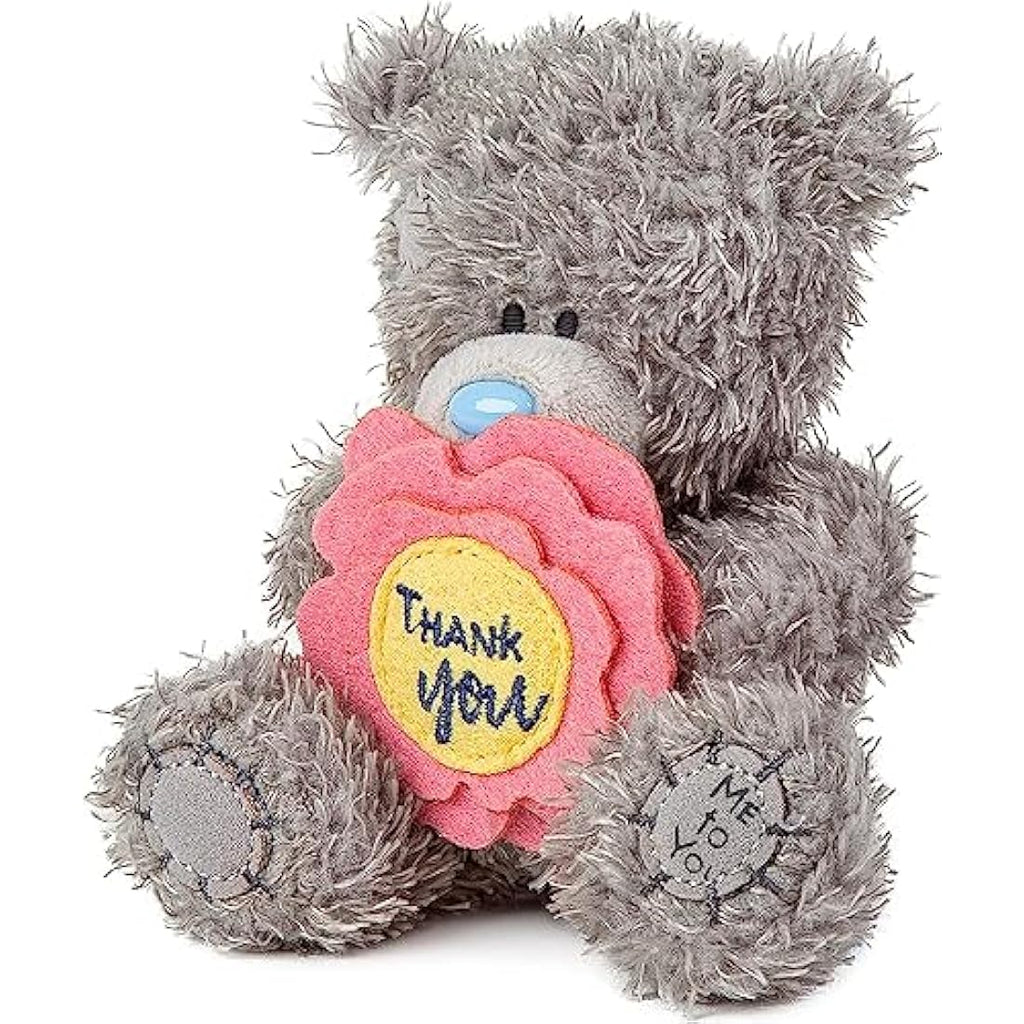 Me To You Tatty Teddy Thank You Flower Plush Bear - 4 Inch Gray Soft Toy