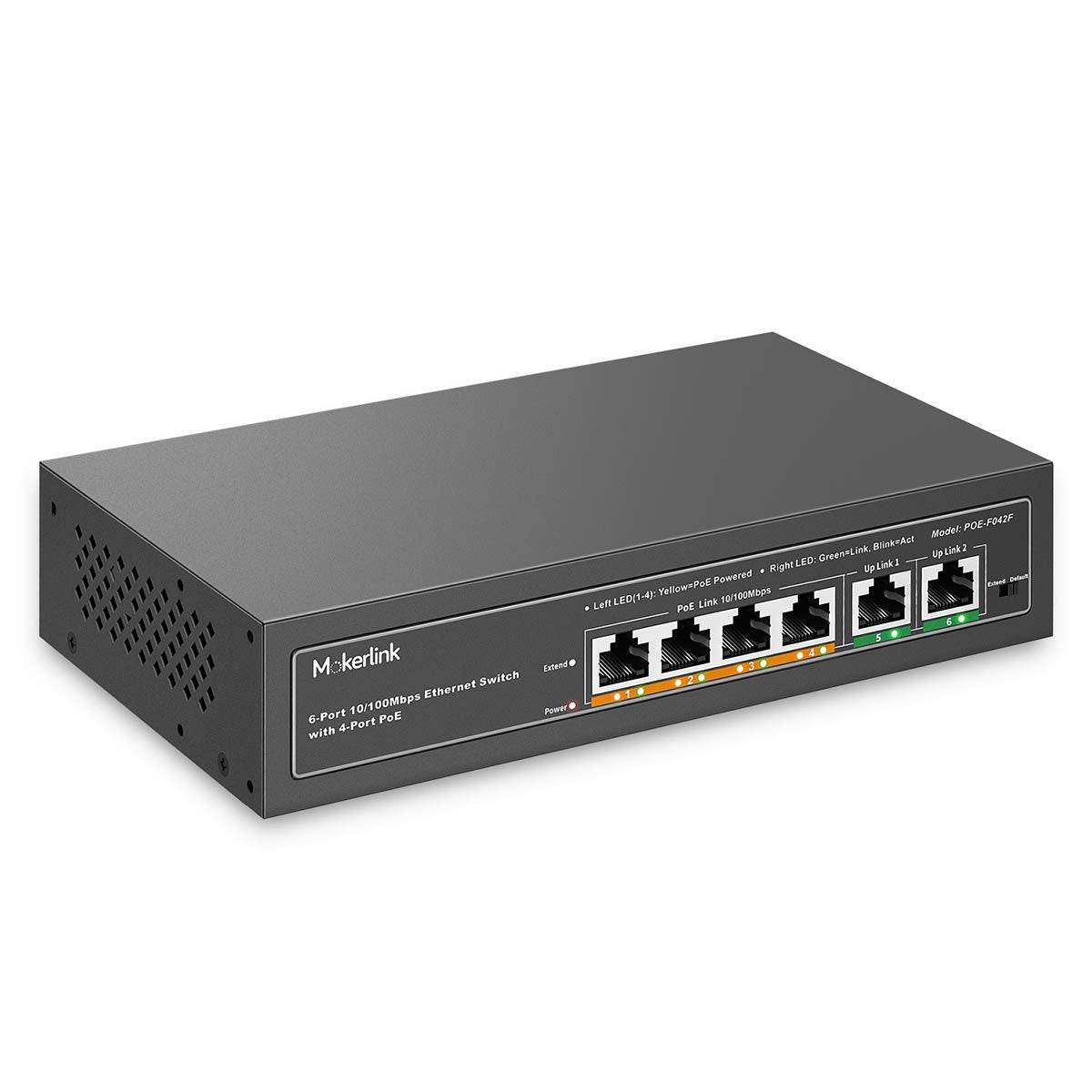 MokerLink 4 Port PoE Switch | 78W High Power with 2 Uplink Ports