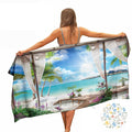 Ulticool Microfibre Beach Towel – Sea Flowers – Quick-Drying & Sand-Free