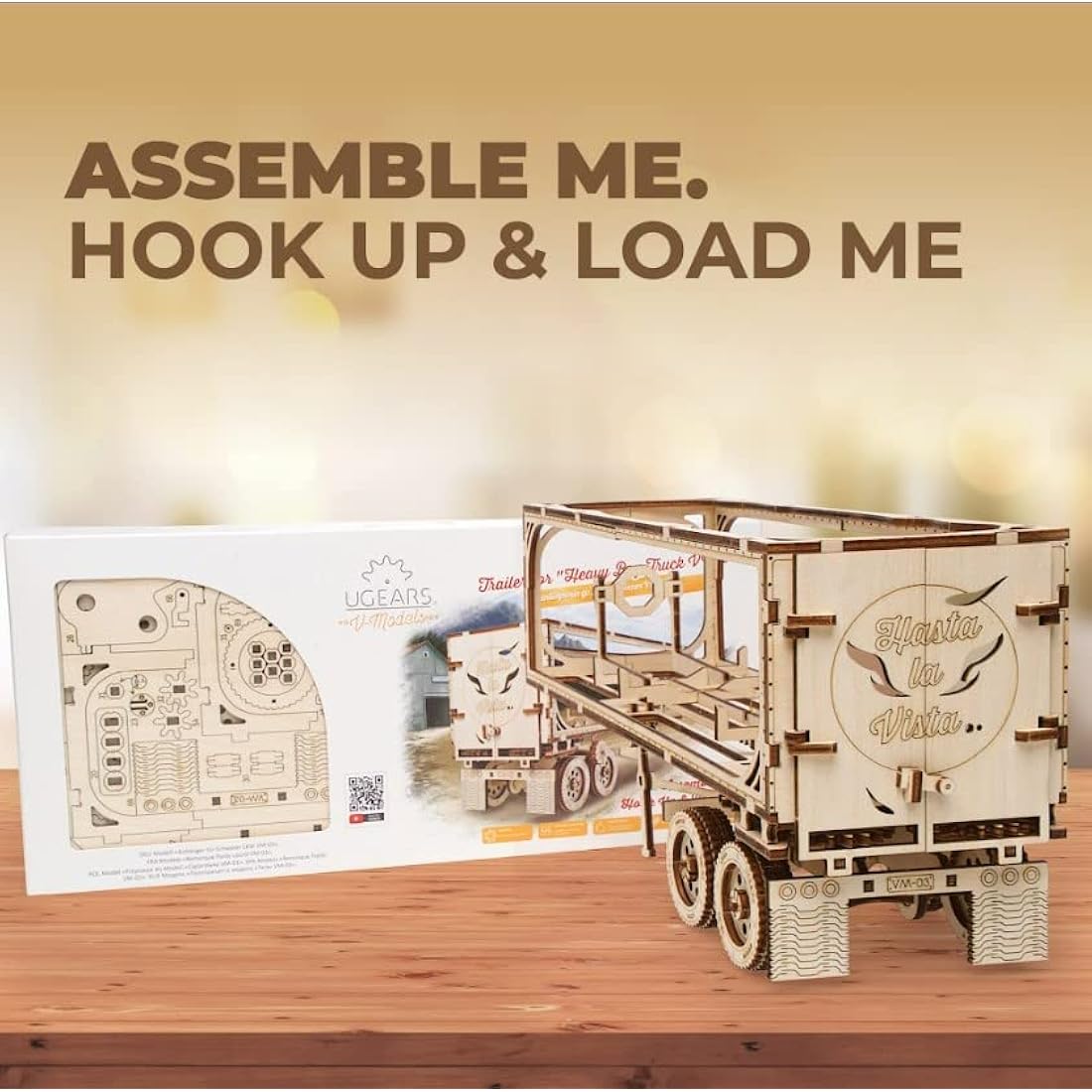 UGEARS Heavy Boy Truck VM-03 Trailer - 3D Wooden Model Kit for Adults