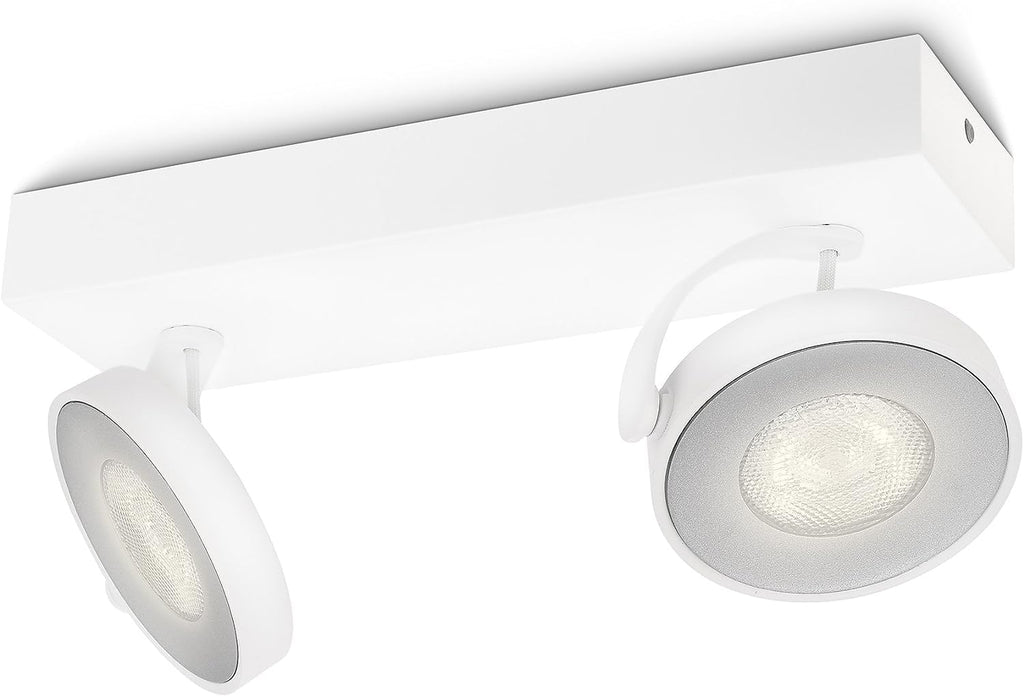 Philips MyLiving Clockwork 2-Bulb LED Spotlight Bar | White Finish