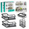 IcosaMro Corner Shower Caddy – 4 Pack Adhesive Stainless Steel Shelf