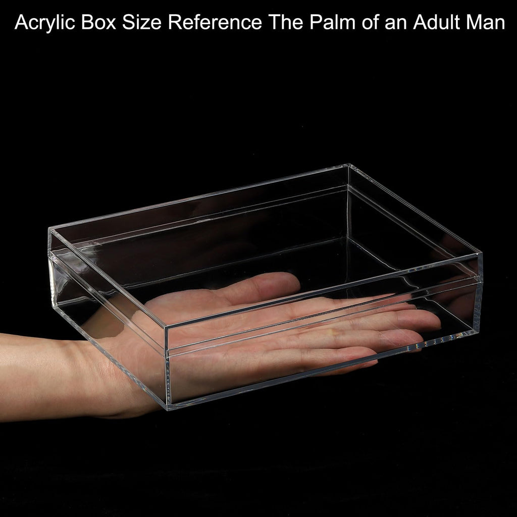 PATIKIL Acrylic Box with Lid 7.87" x 5.91" x 1.97", Clear Acrylic Display Boxes Plastic Square Cube Containers Storage Organizer for Candy Tiny - image 3