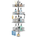 SWTYMIKI Tension Pole Shower Caddy - Rustproof Corner Shelf with 4 Baskets