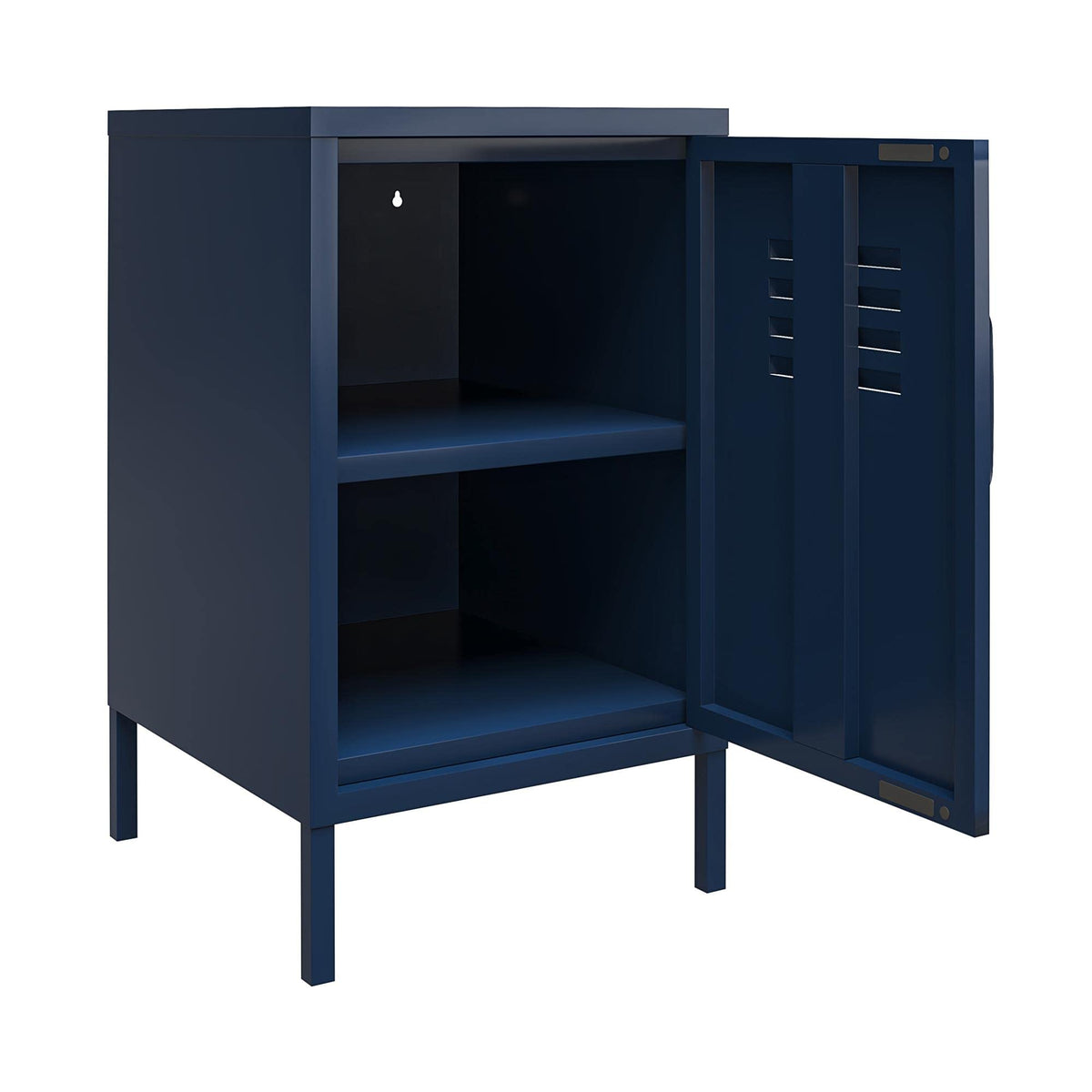 DHP Furniture Bradford Metal Locker End Table Navy, 39x37x68cm DxWxH