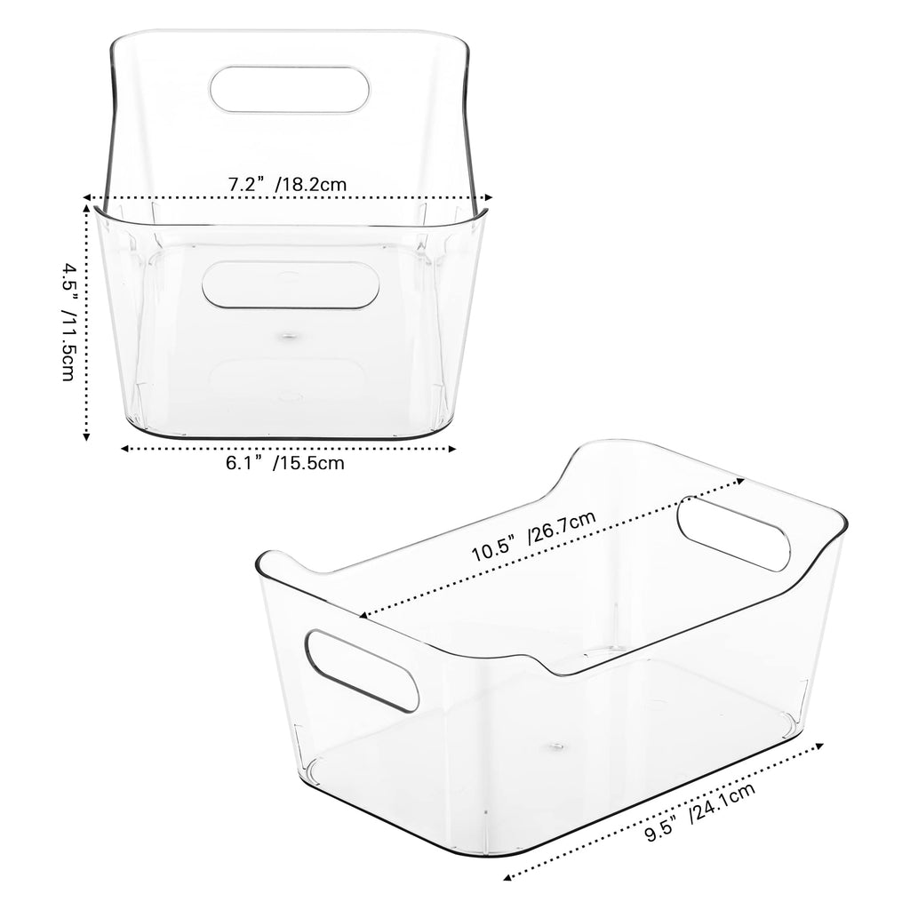 Tiawudi 8 Pack Plastic Storage Bins, Multi-Use Organizer Bins, Pantry Organizer, Plastic Storage Containers, Bins for Home & Kitchen