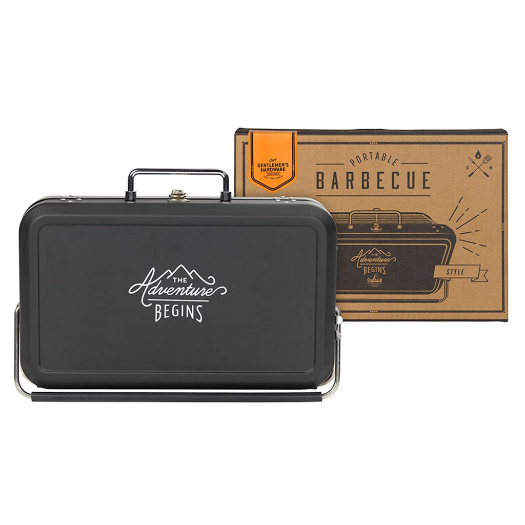 Gentleman's Hardware Portable Suitcase BBQ Grill - Compact Black
