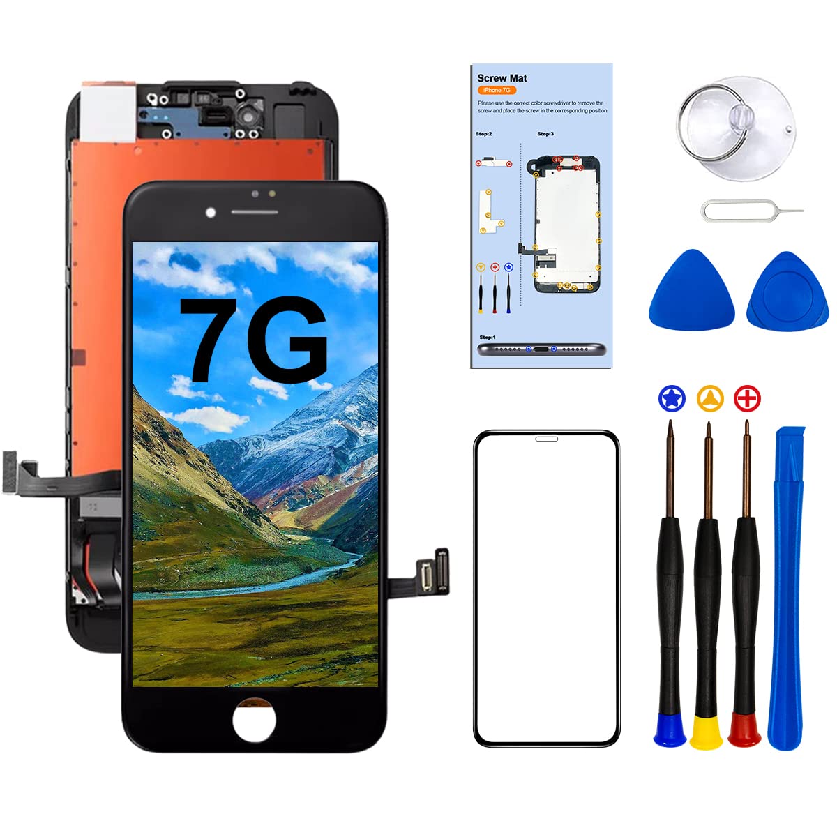 SIMDOG iPhone 7 Screen Replacement - 4.7" Black LCD Digitizer Kit