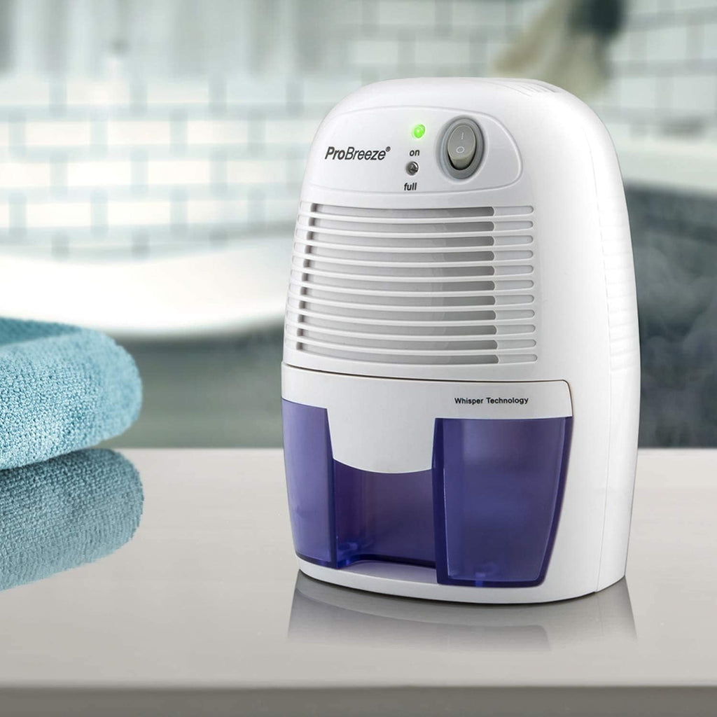 Pro Breeze Portable Dehumidifier | 500ml Tank | Ultra-Quiet Peltier