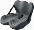 HoldOneLight Memory Foam Seat Cushion – Ergonomic Tailbone Pain Relief Cushion – Non-Slip Seat Pad for Office Chair & Car Seat – Grey