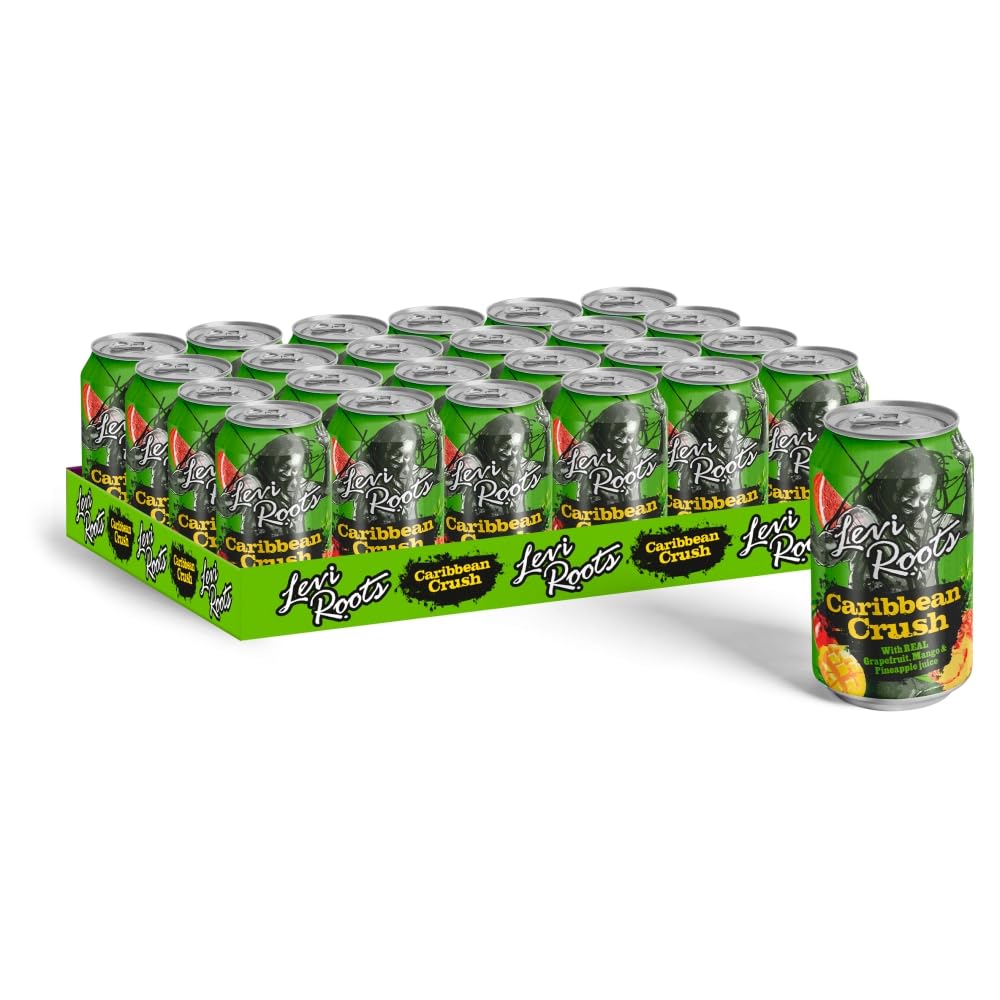 Levi Roots Caribbean Crush Sparkling Fruit Juice Drink – 24 x 330ml Cans