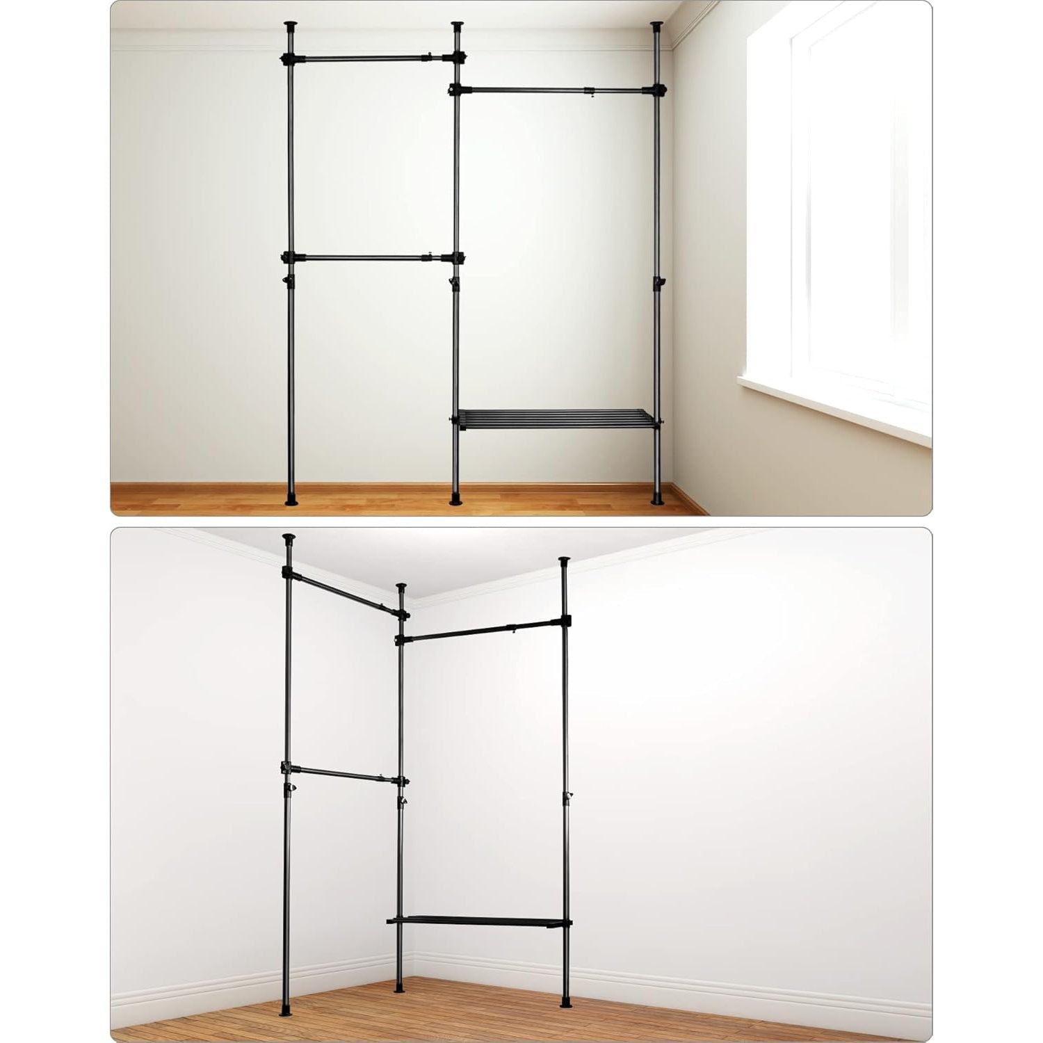 QWORK Heavy Duty Adjustable Metal Plant Stand | Iron Display Rack