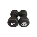 Fitness Mad Neoprene Hex Dumbbells – Pair of 6kg Cast Iron Hand Weights