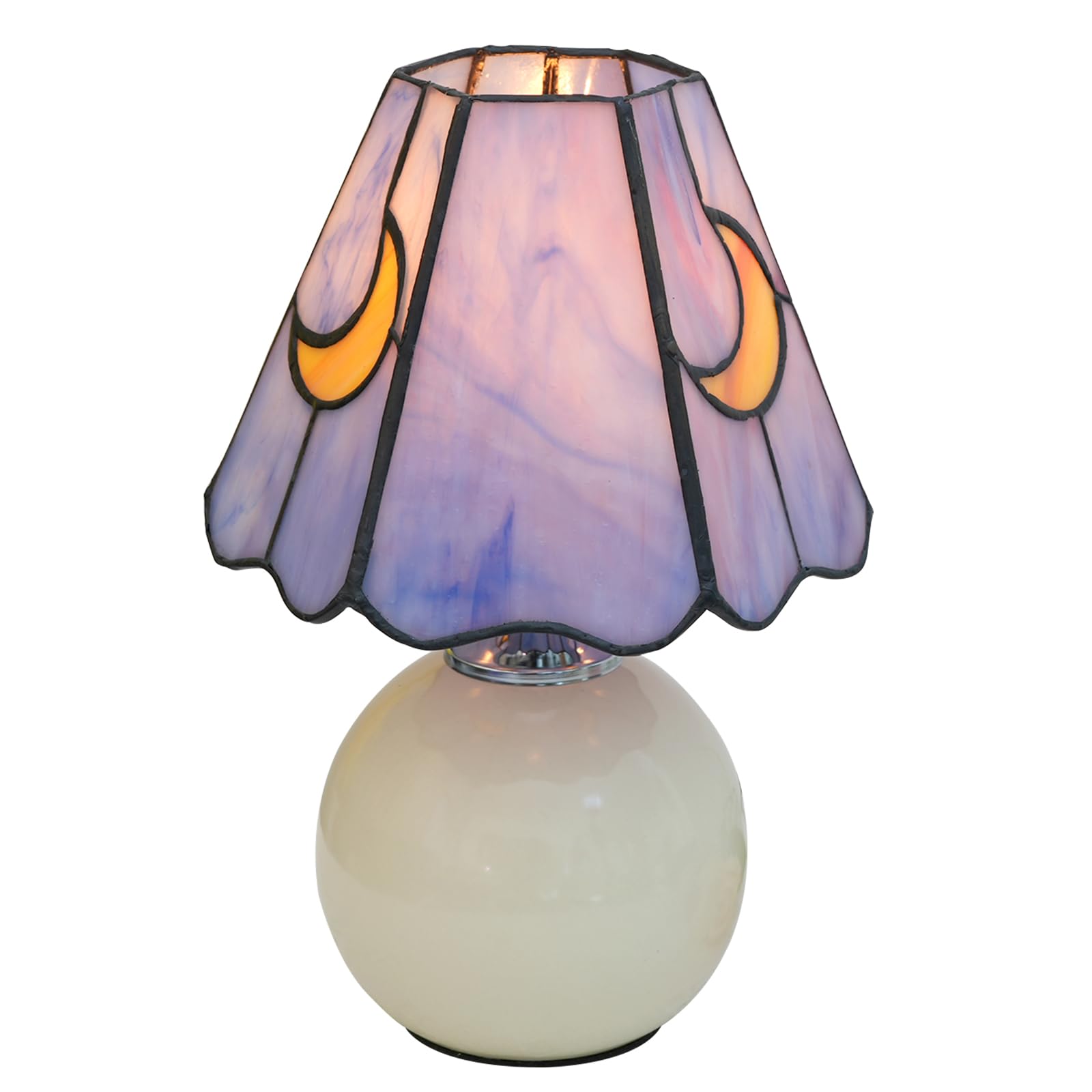 KIPHEPI Mushroom Lamp | Tiffany Style Stained Glass Moon Nightlight