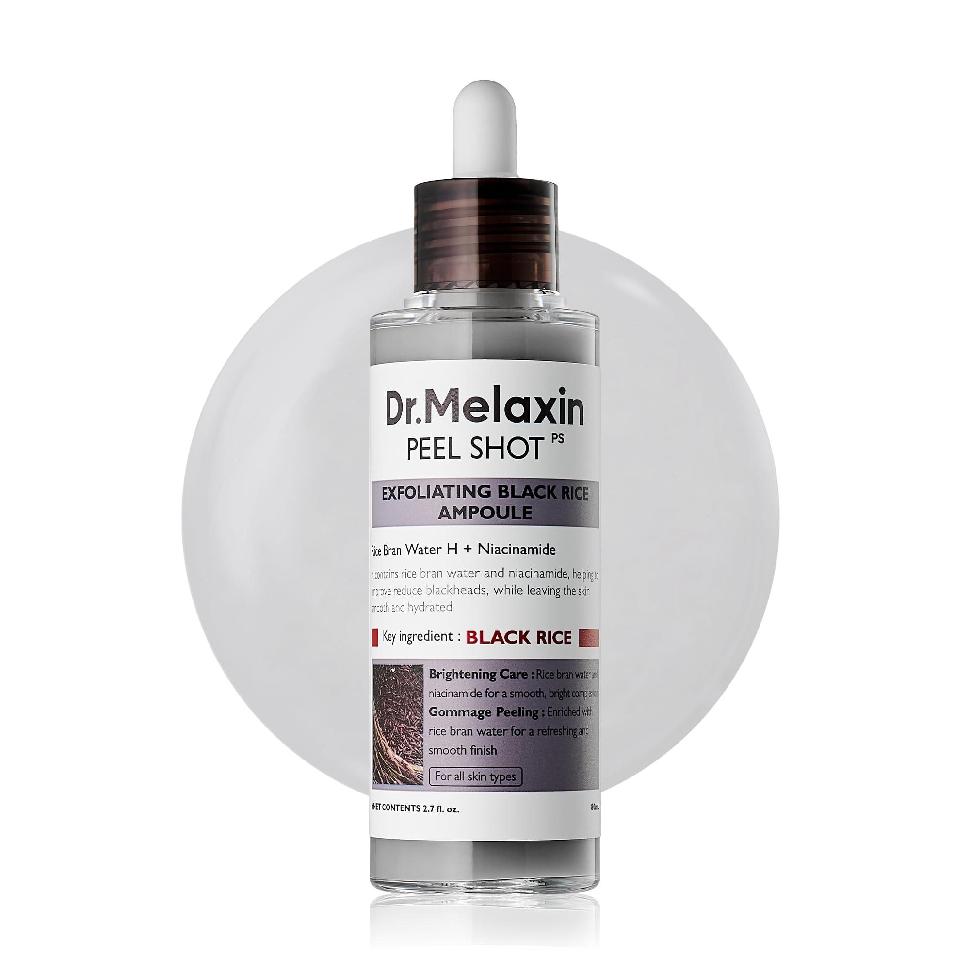Dr.Melaxin Black Rice Peeling Ampoule | Exfoliating Face & Body Scrub - 80ml