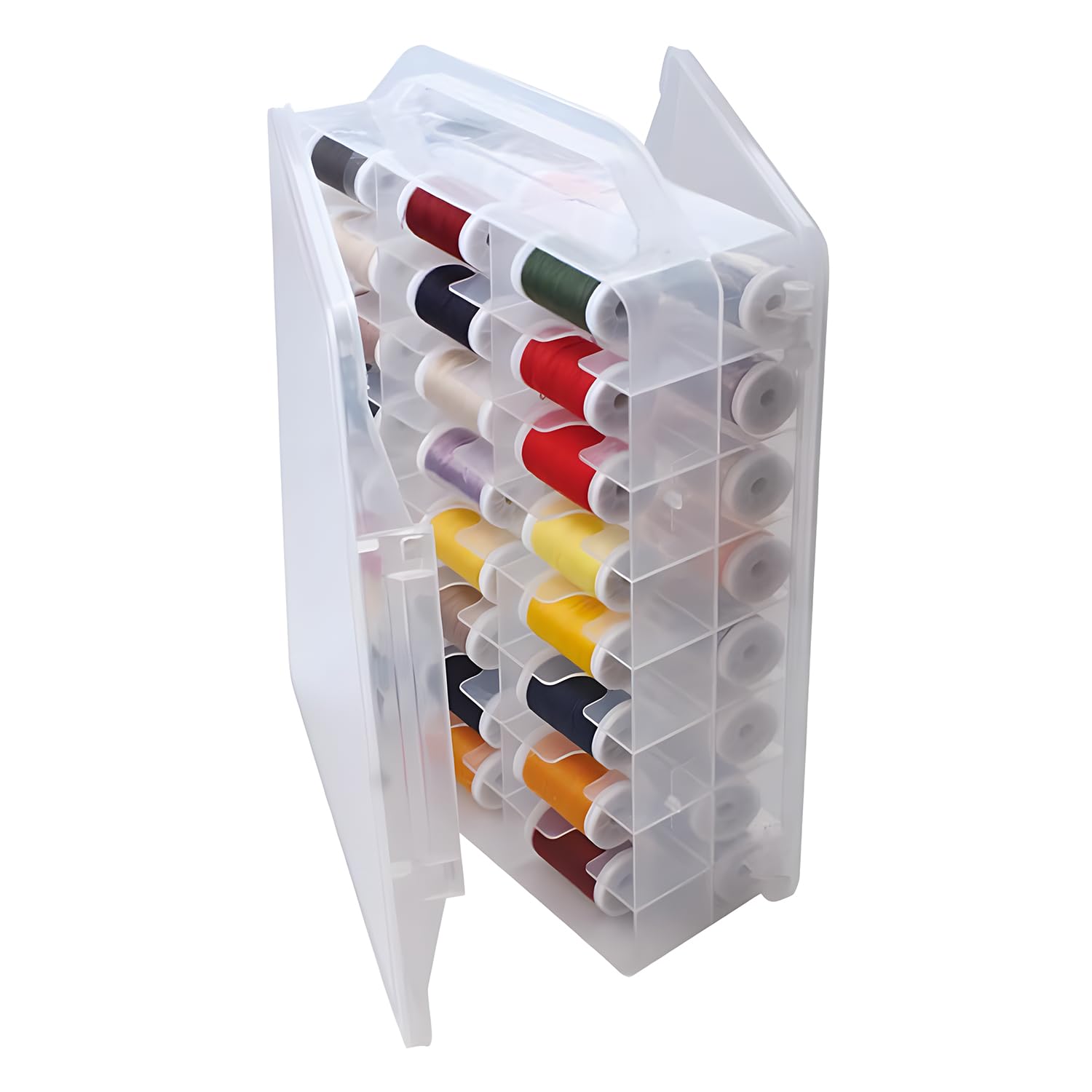 HomDSim 46 Grid Sewing Organizer | Double Sided Clear Thread Storage Box