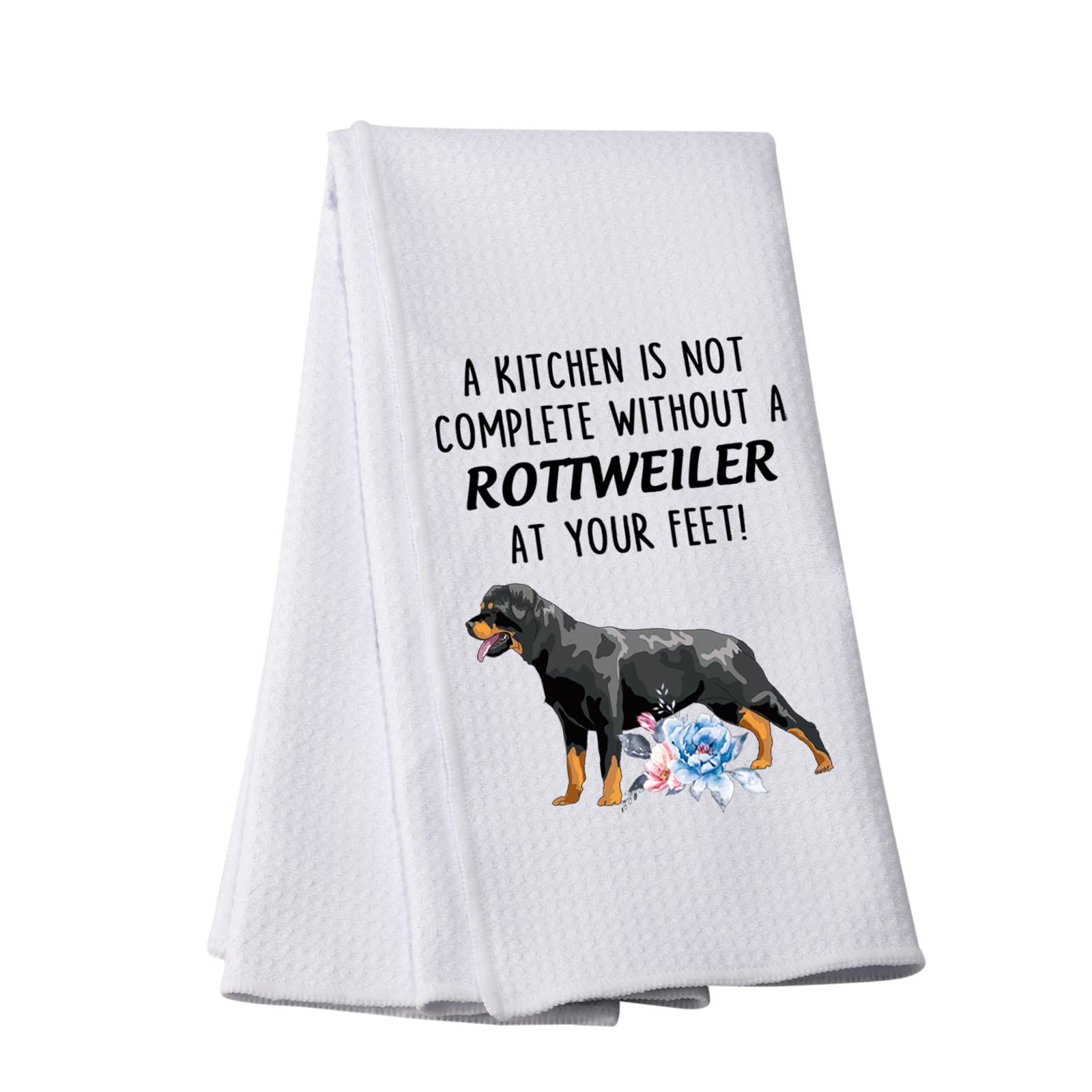 Funny Rottweiler Waffle Kitchen Towel – Dog Lover Gift