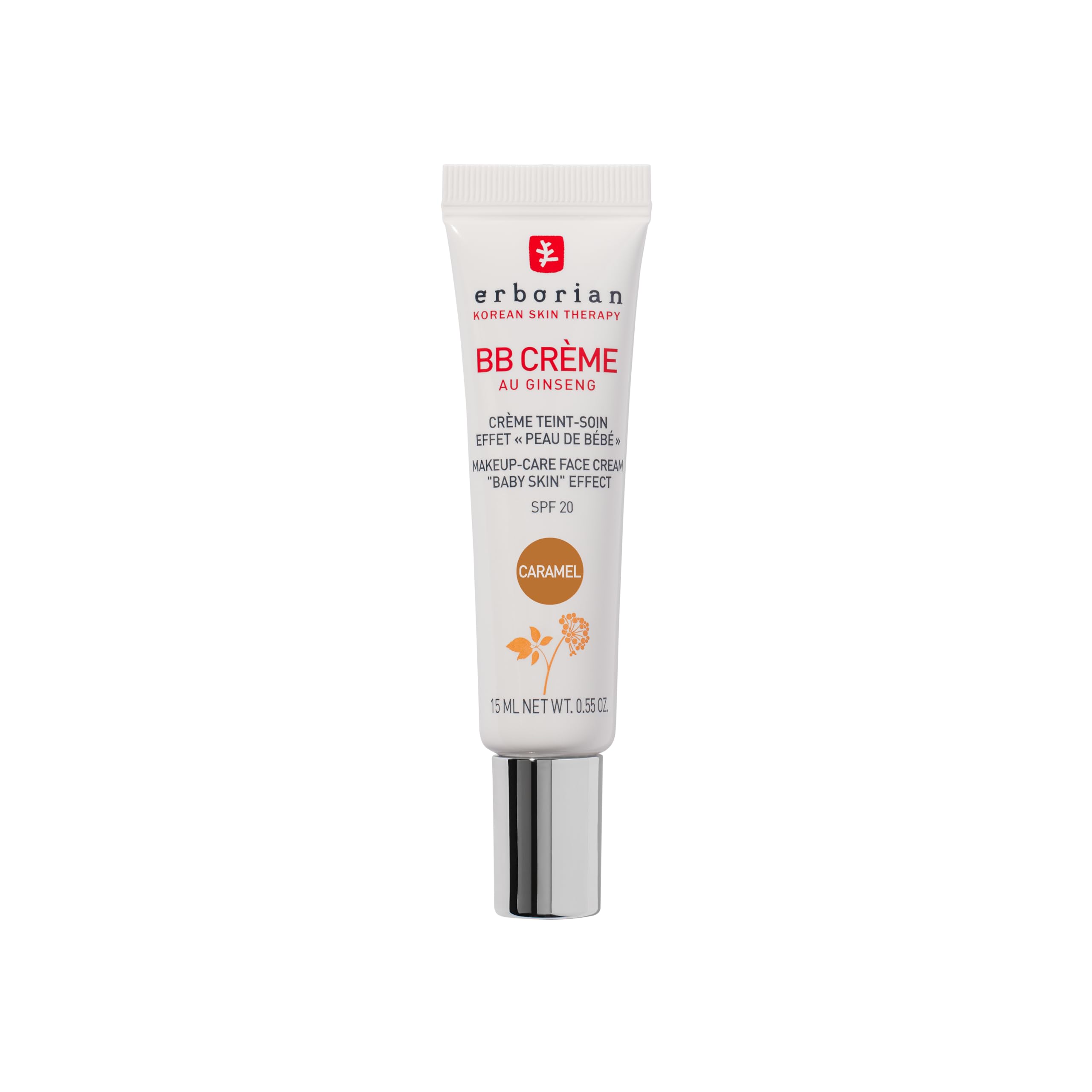 Erborian BB Cream with Ginseng – SPF 20 Face Makeup, Caramel, 15 ml