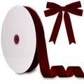 Manjonzic 1 Inch Velvet Ribbon – 30 Yards Single Side Flocked Roll