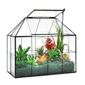 Large Glass Geometric Terrarium – Brass Tabletop Greenhouse