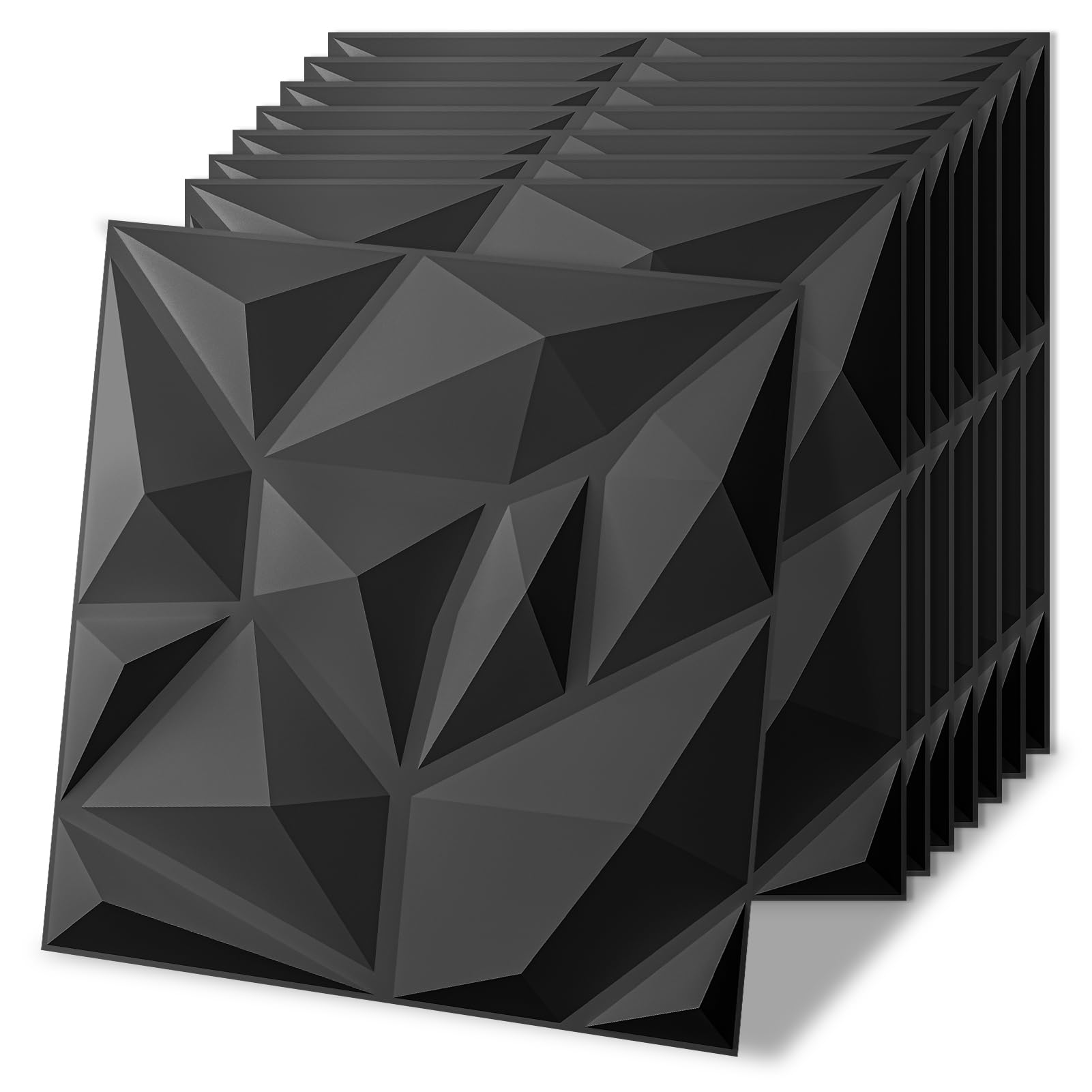 Art3d 3D Wall Panels – 20 Pack Black PVC Interior Decor, 11.8"x11.8"