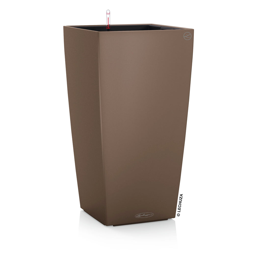 Lechuza CUBICO Color 30 Self-Watering Planter | Nutmeg Matte Plastic