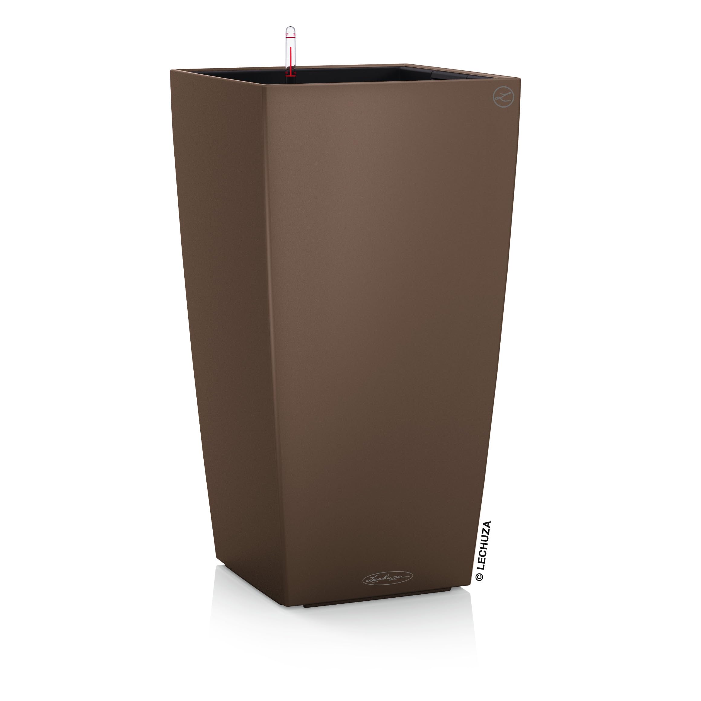 Lechuza CUBICO Color 30 Self-Watering Planter | Nutmeg Matte Plastic