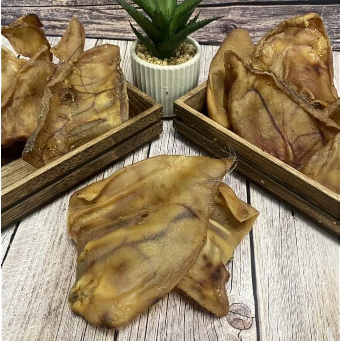 Natural Pigs Ears Dog Treats – High Protein Air-Dried Chews (10 Pack)