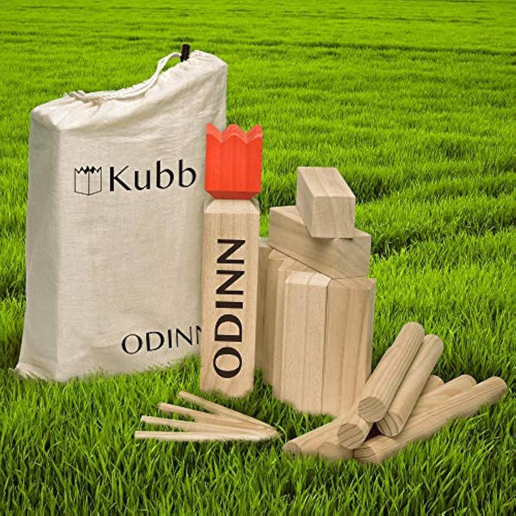 Toyfel Odinn XXL Kubb Game – FSC Beechwood Viking Chess with Bag