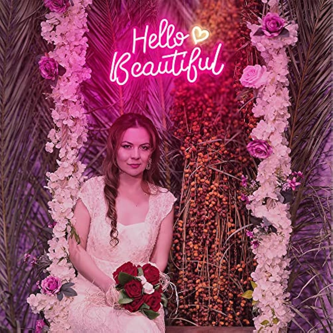 Hello Beautiful Neon Sign – Pink Dimmable LED Bedroom Decor