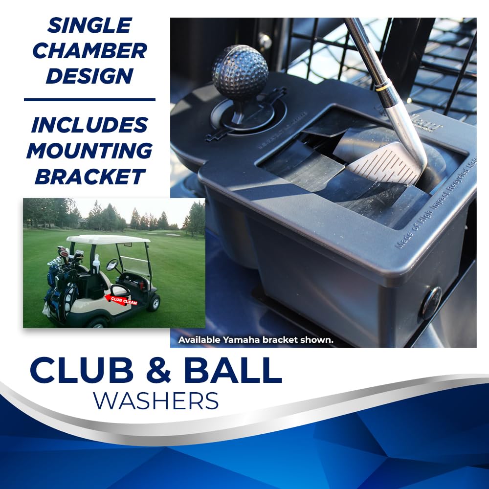 Club Clean Golf Ball and Club Cleaner with Universal Bracket – Black
