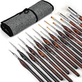 Golden Maple 18PCS Miniature Detail Paint Brush Set – Cocoa Brown