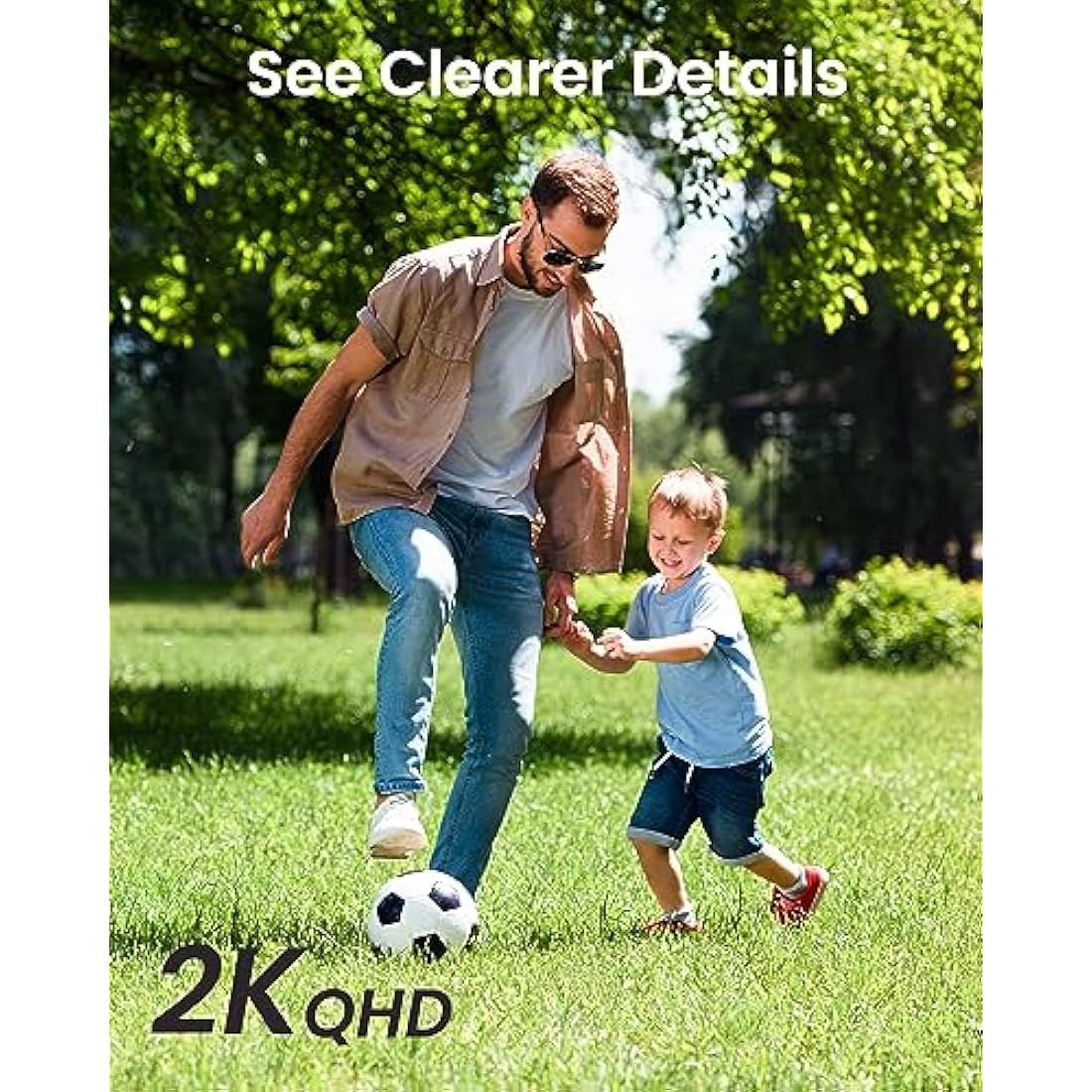 DEKCO 2K Outdoor Security Camera – 350° Pan/Tilt Motion Tracking