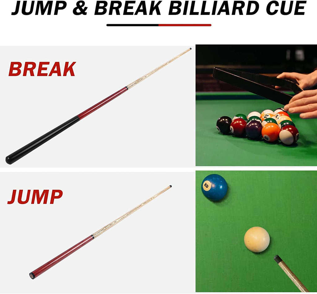 Aklot Jump Break Pool Cue | 20oz Ash Wood Stick with 14mm Bakelite Tip