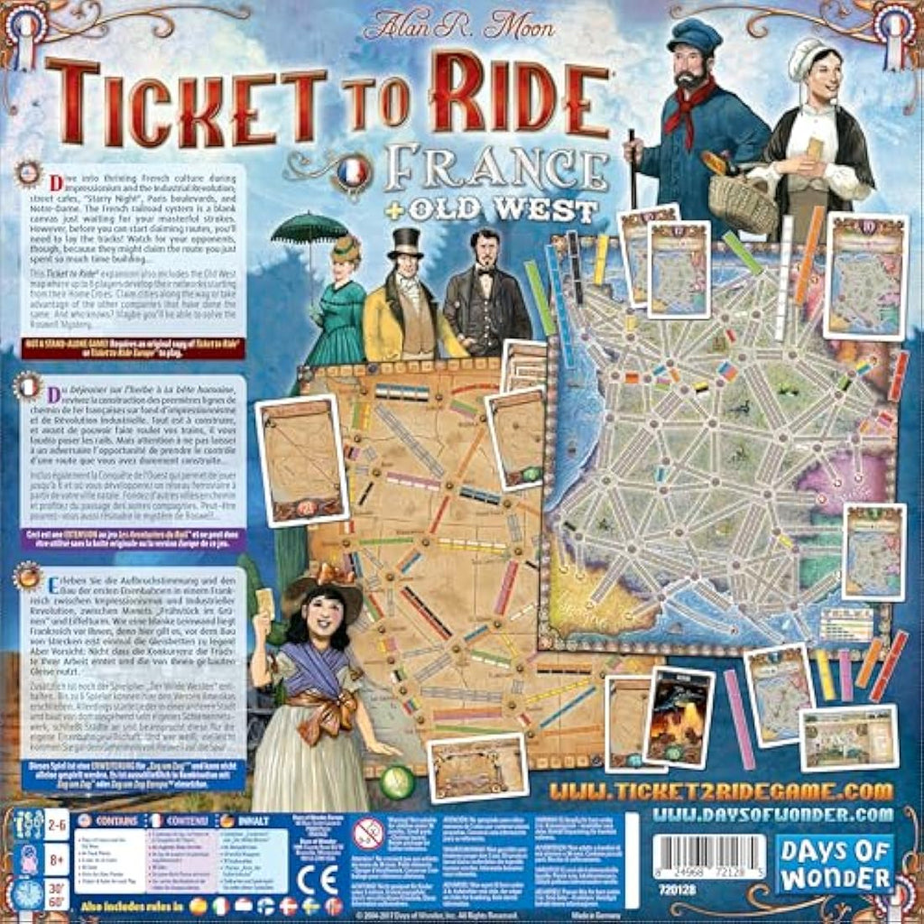 Days of Wonder Ticket to Ride France & Old West Board Game Expansion