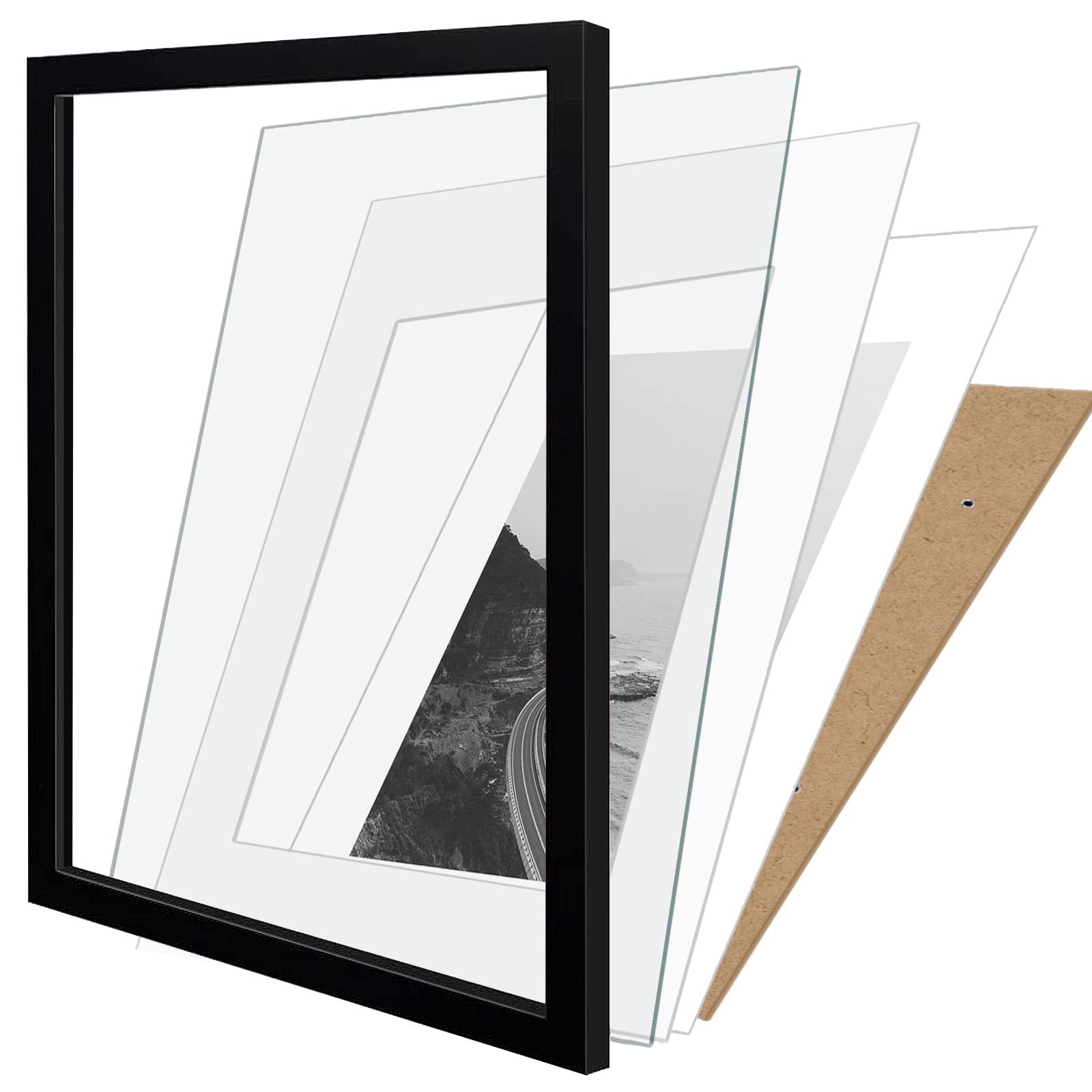 SILD A2 Poster Frame – Solid Wood Black Picture Frame with A3 Mount, Set of 2