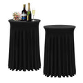 BDDC 32x43 Cocktail Table Cover – Wavy Round Skirt High Top Tablecloth